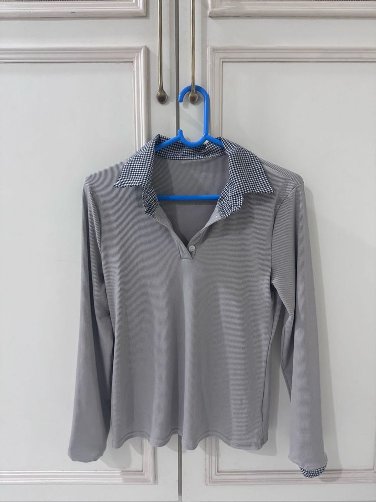 Savana by Urbanic Ribbed Grey Top