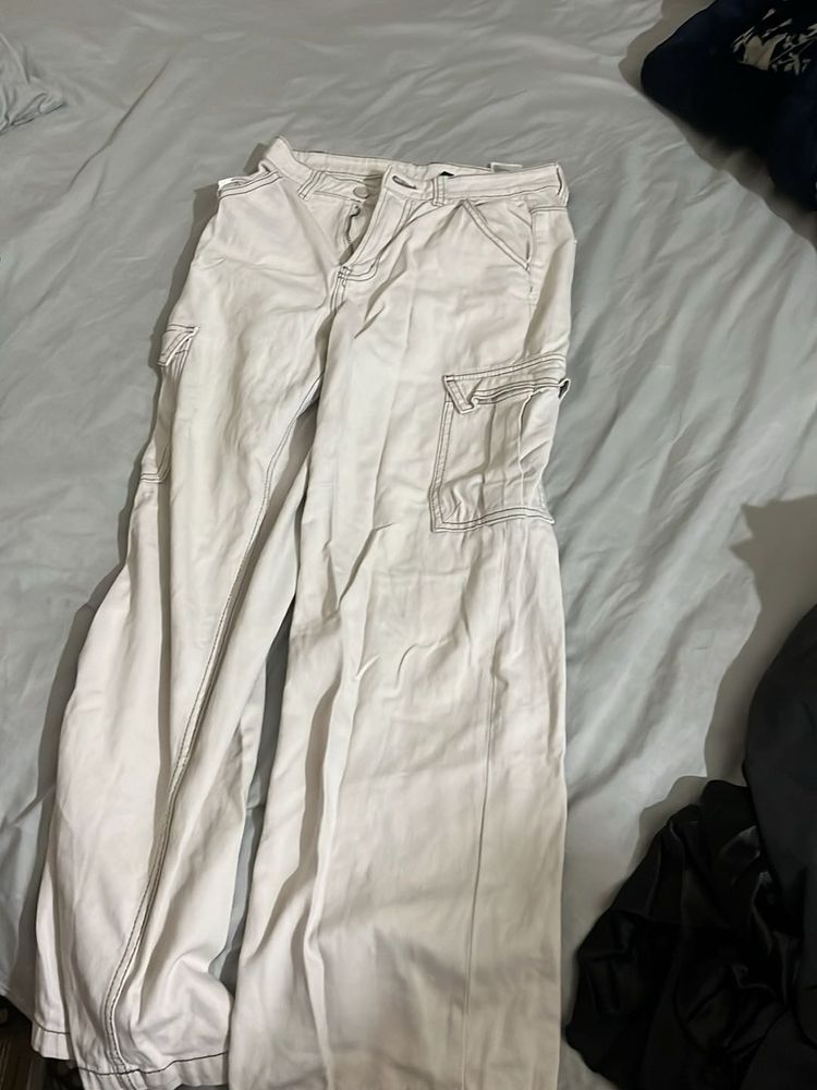 Cream Cargo Pants