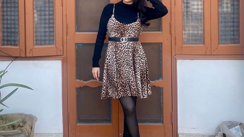Leopard Print Slip Dress