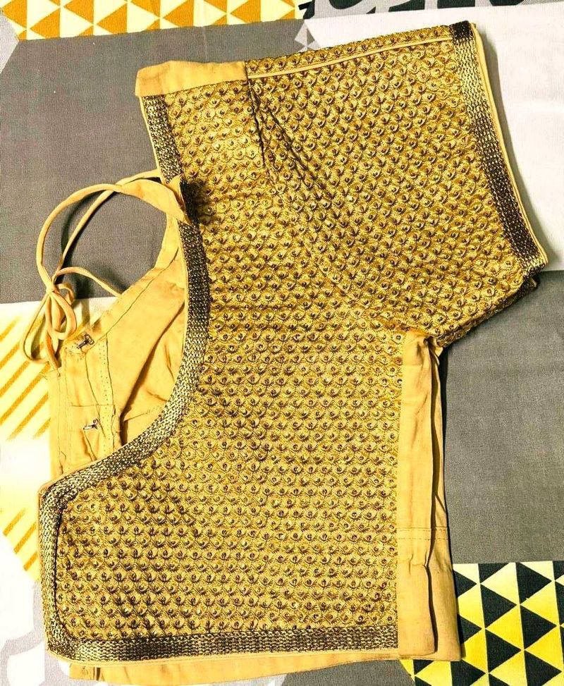 Golden Embellished Ethnic Blouse