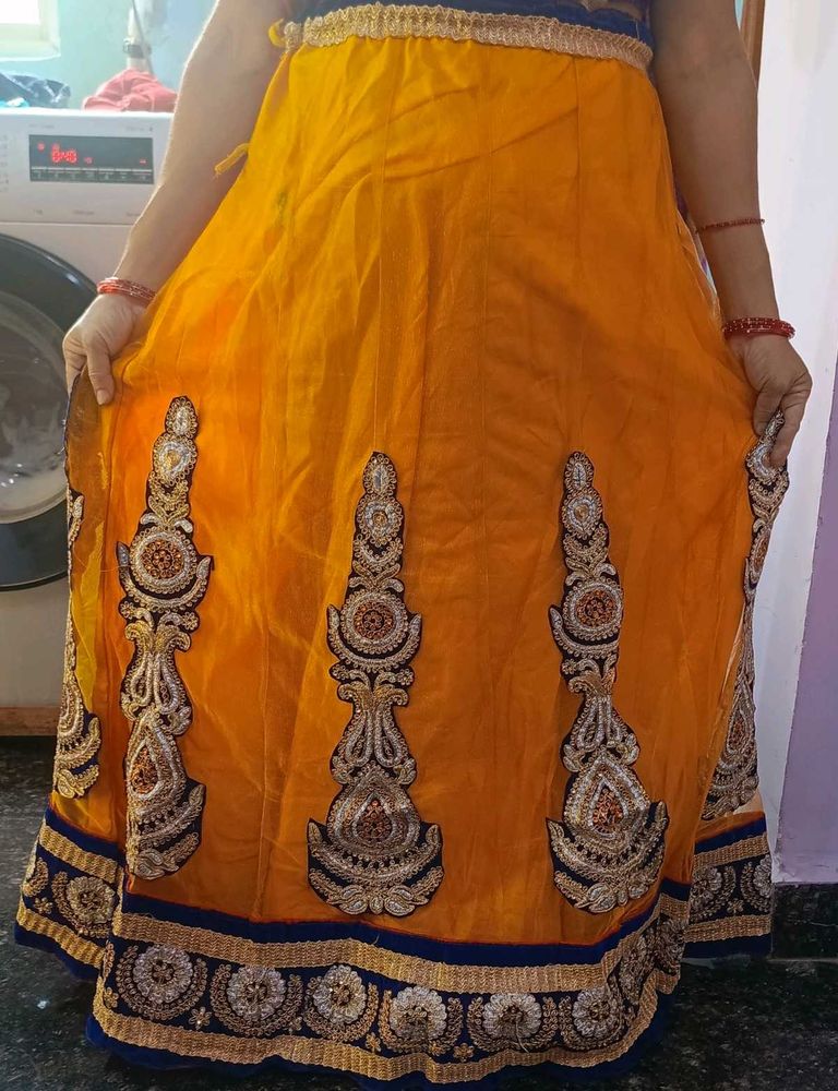 Yellow lehanga Elegant Embroidered Ethnic Skirt