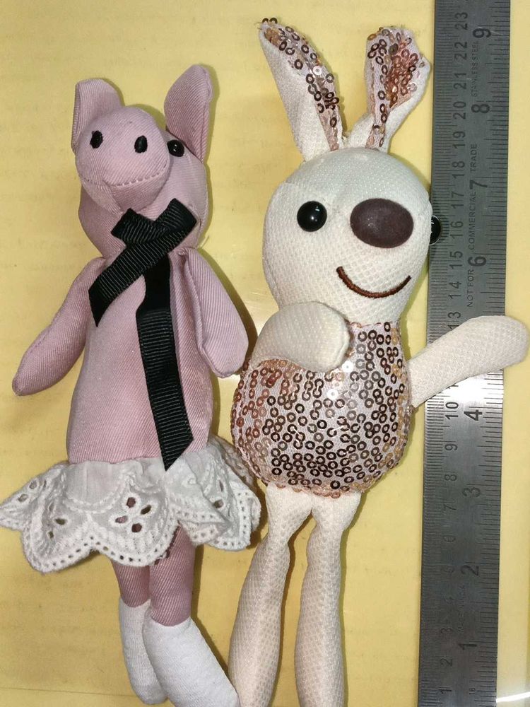 Cute Pig &amp; Bunny Plush bag tags