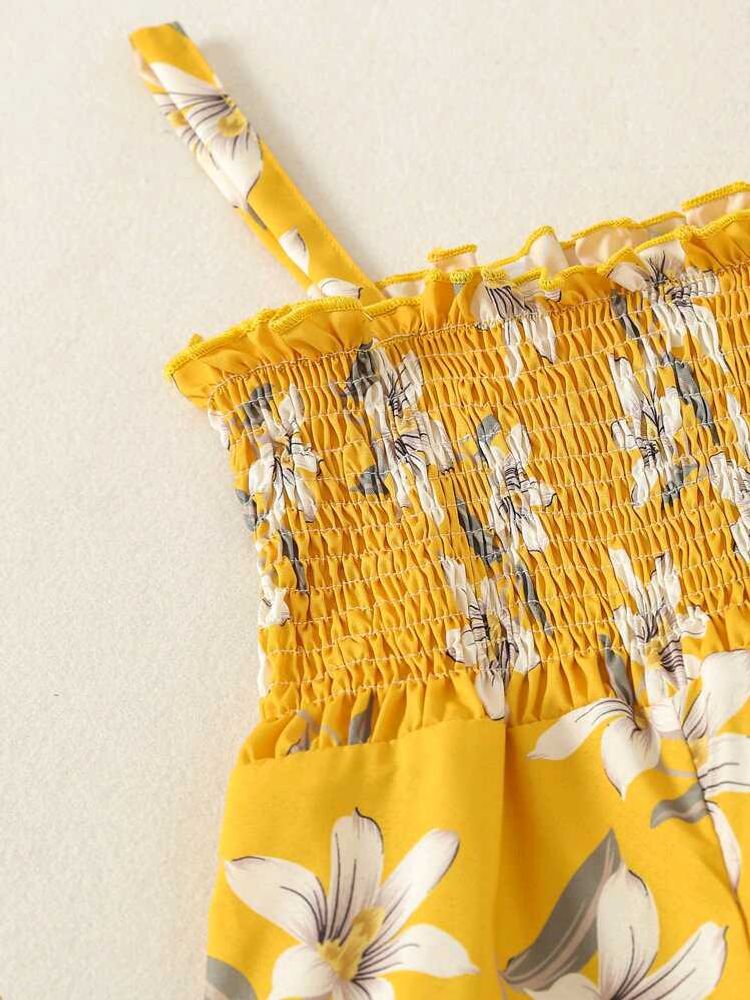 ⁠♡ Beach girl yellow floral top with shrug ♡