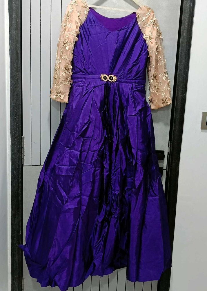 Beautifully Combination Peach Purple Gown