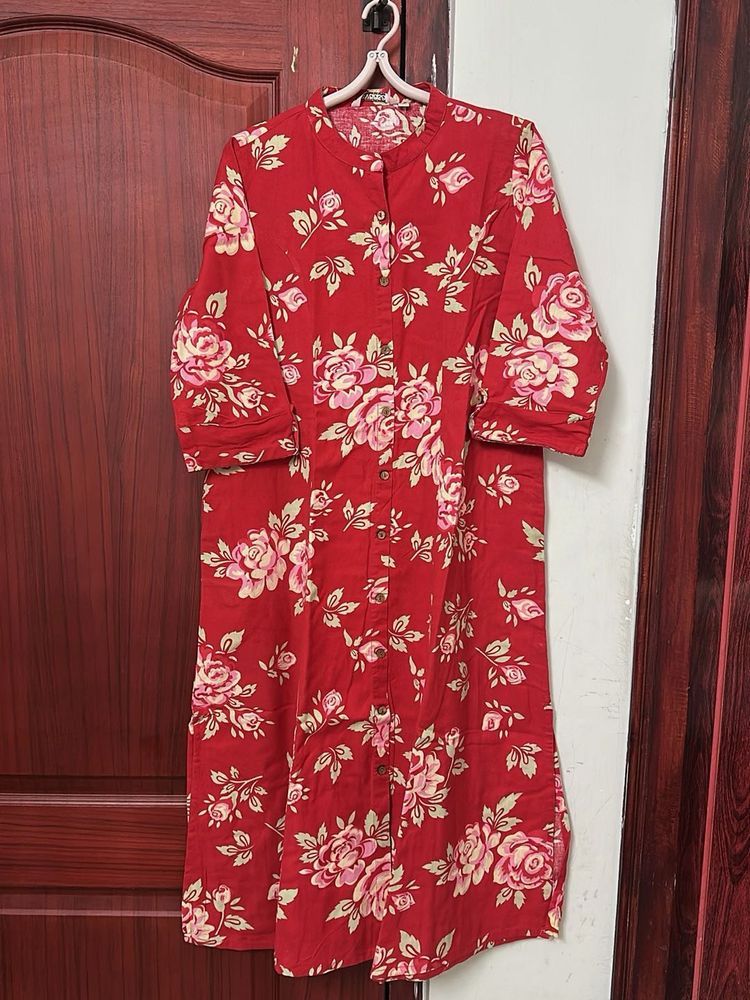 Red Floral Print Top