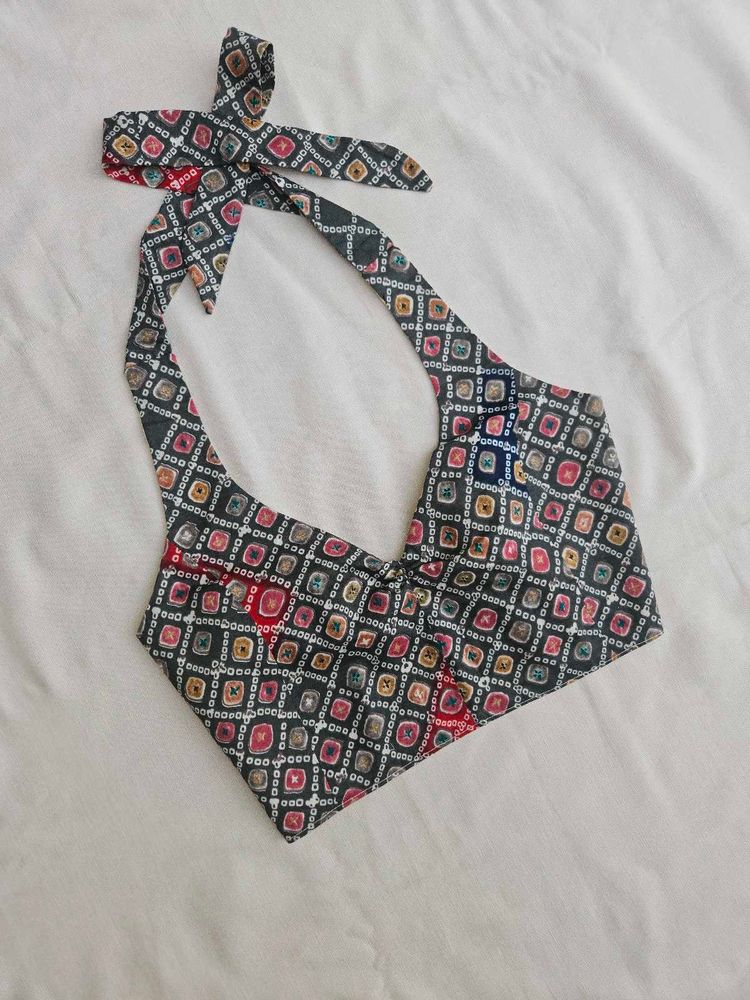 Bandhani halter neck top