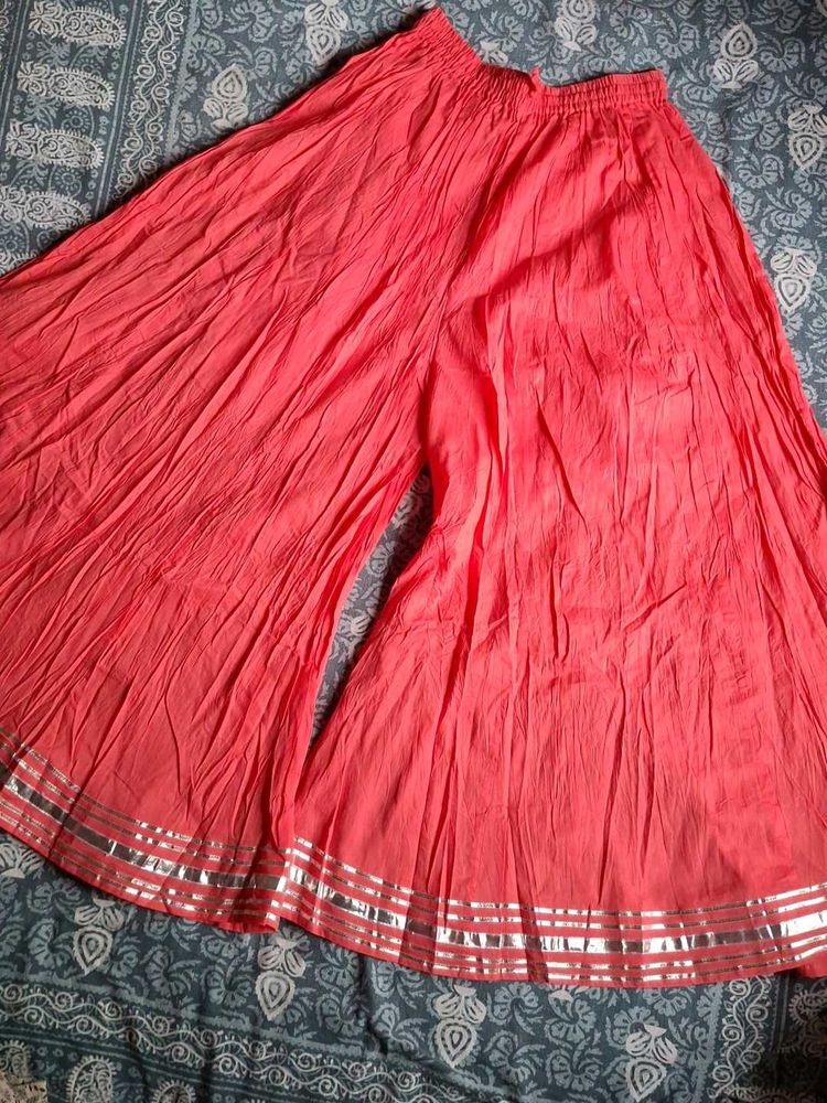 Vibrant Pink Sharara Pants with gota patti