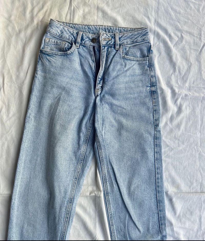 Straight Light Blue Denim Jeans