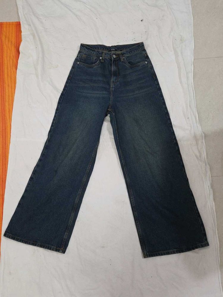 Nuon by Westside Wide Leg Blue Denim Jeans