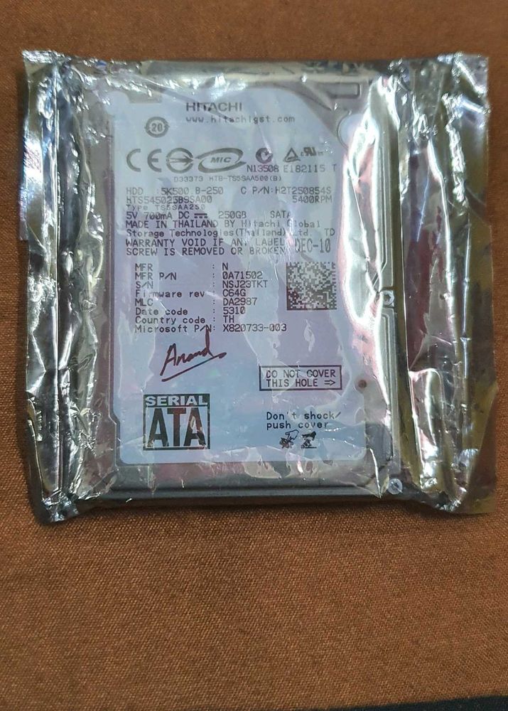 Hitachi Sata Hdd 250gb Hardisk Working For Laptop