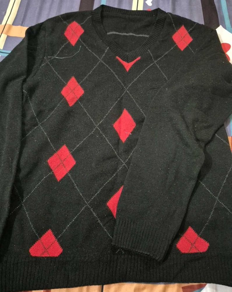 Argyle V-Neck Sweater