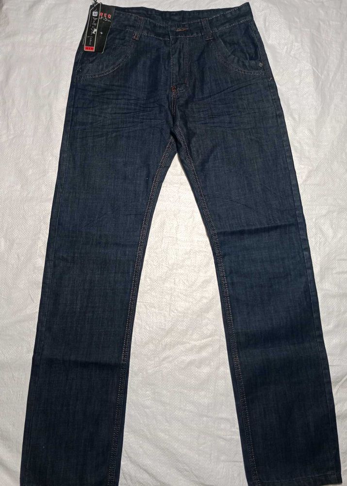 Men's Dark Blue Denim Jeans