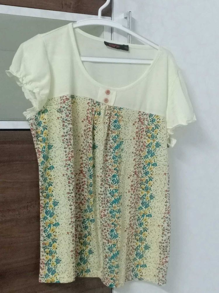 Chic Floral Print Tunic Top