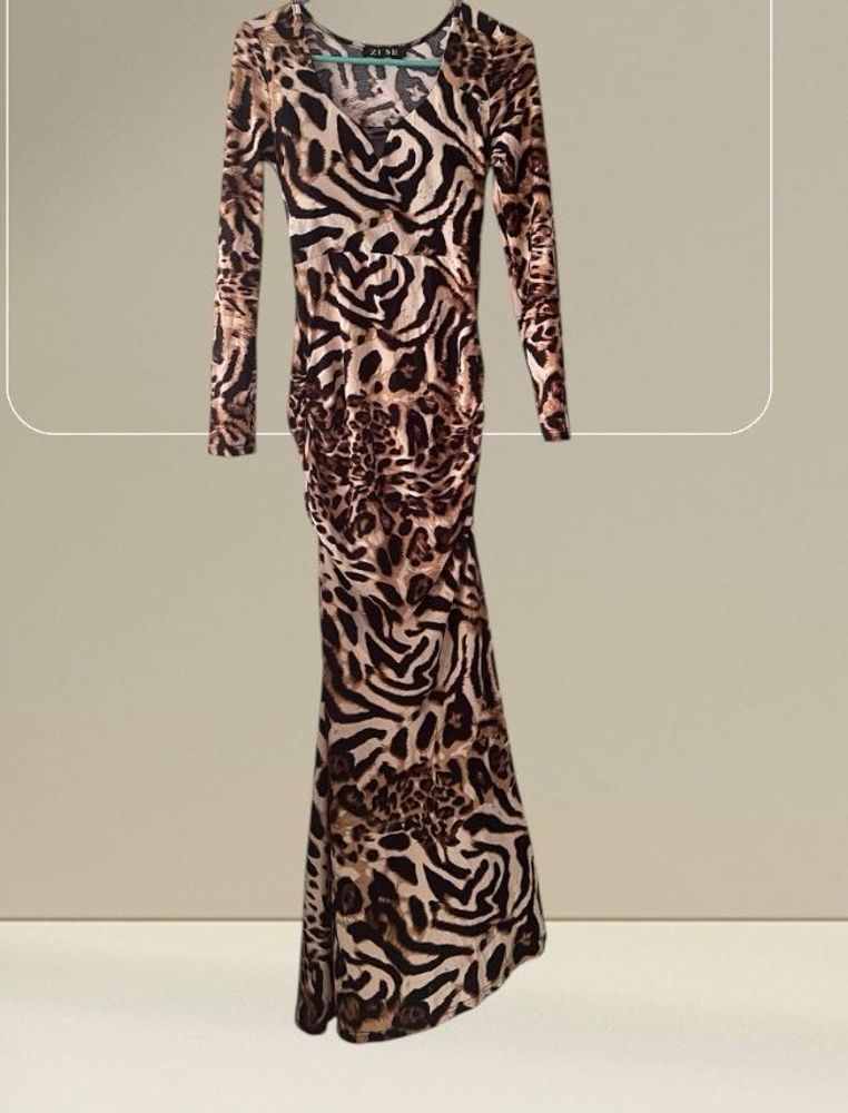 Animal Print Bodycon Maxi Dress