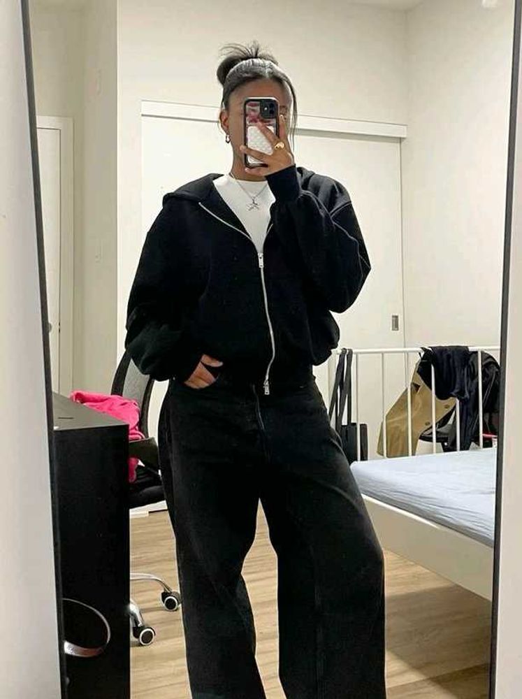 Black Zip-Up Hoodie