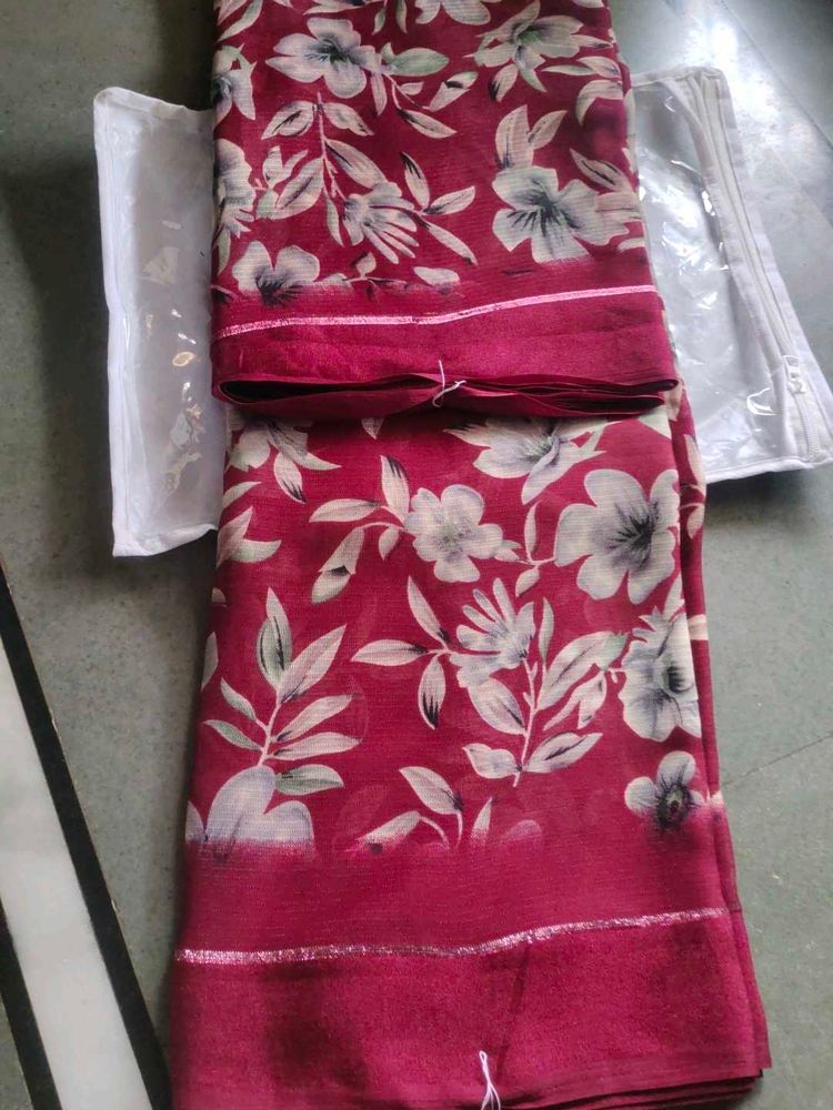 Beautiful Floral Print Saree