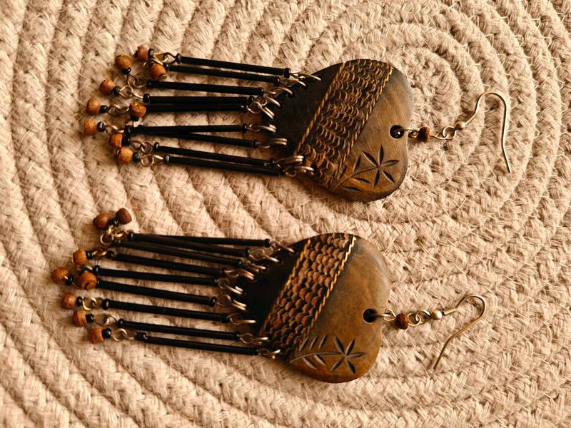 Boho Heart Tassel Earrings