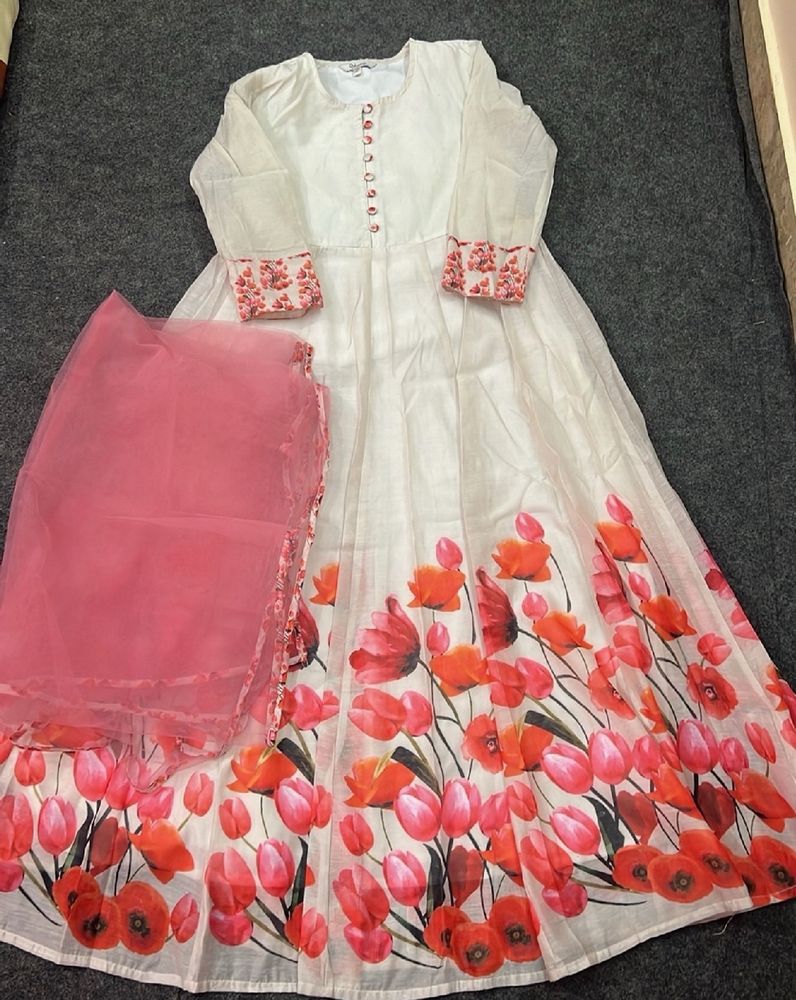Bhama COUTURE Floral Printed Anarkali Kurta 🌸