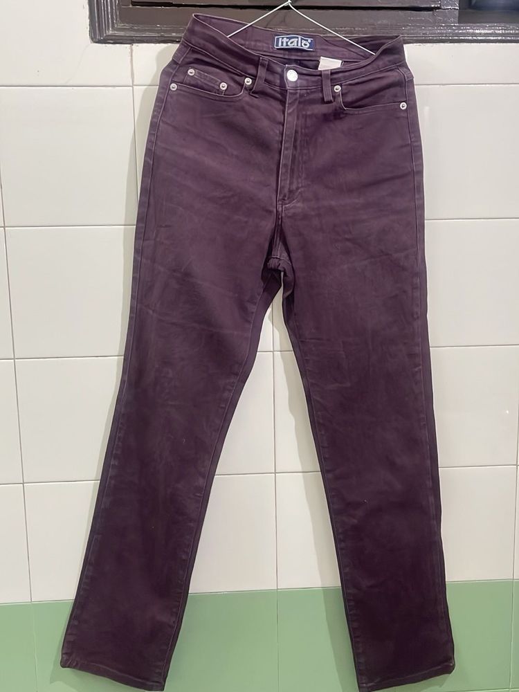 Classic Plum High-Waisted Jeans