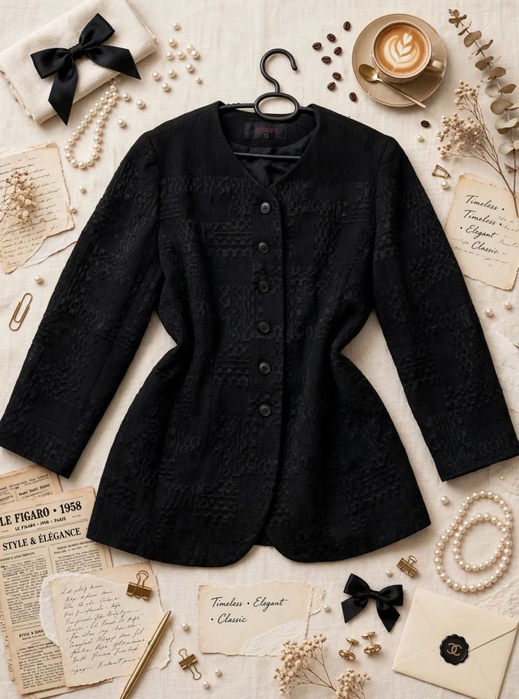 Elegant Black Textured Blazer🖤