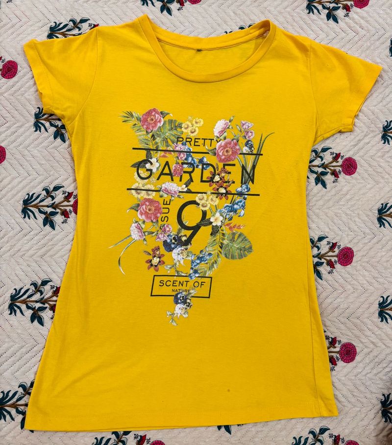 Yellow Printed T-Shirt