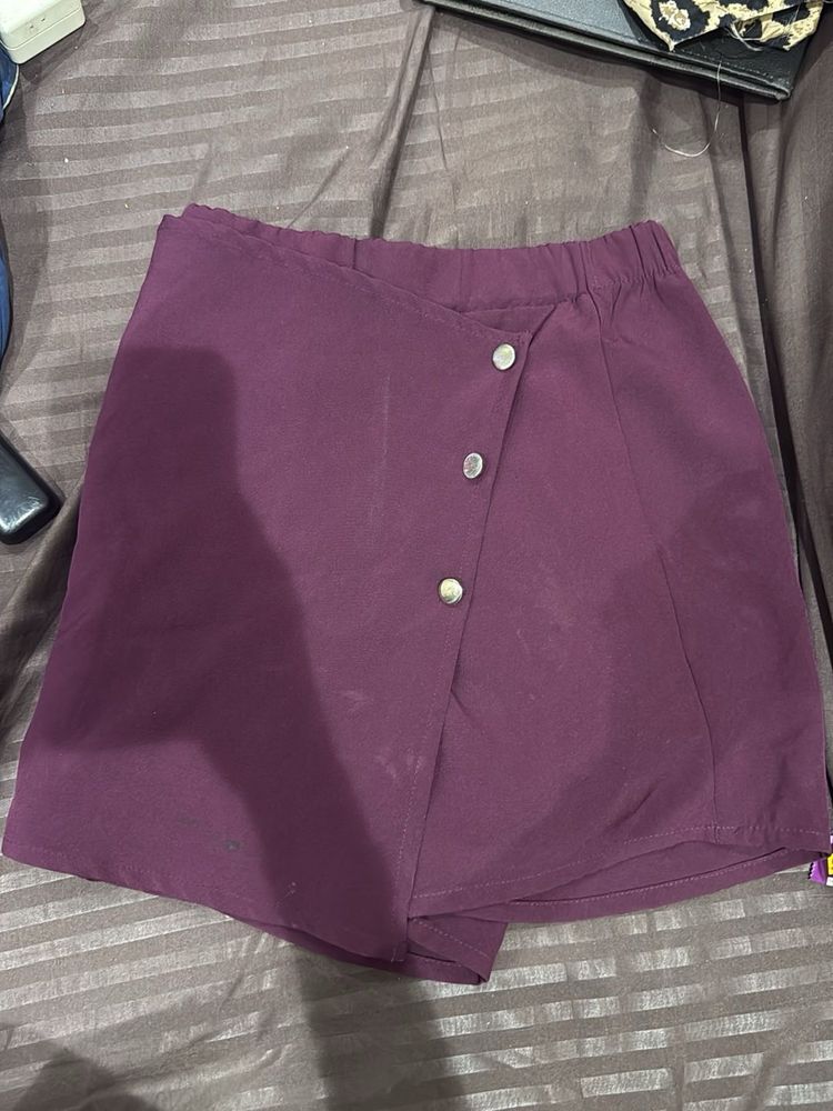 Stylish Skort with Button Detail