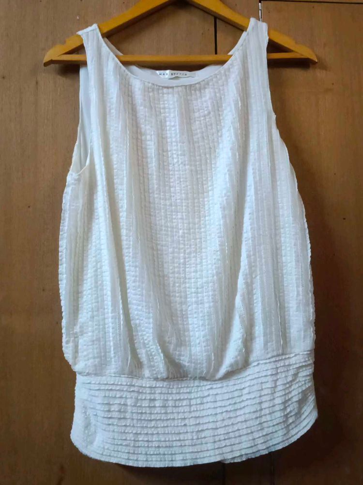 Max Studio White Sleeveless Top
