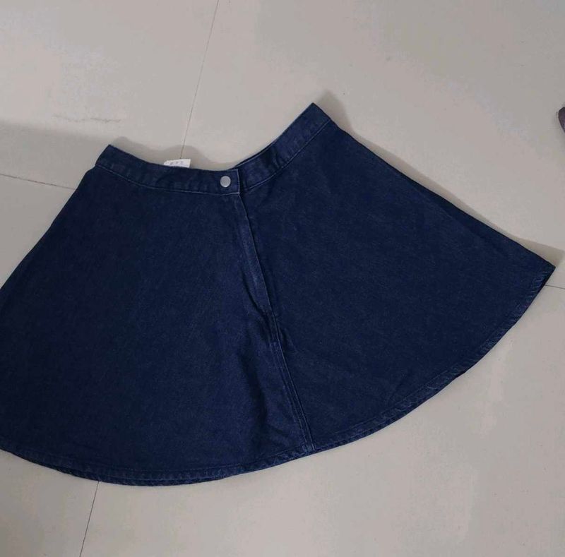 Denim Flare Skirt
