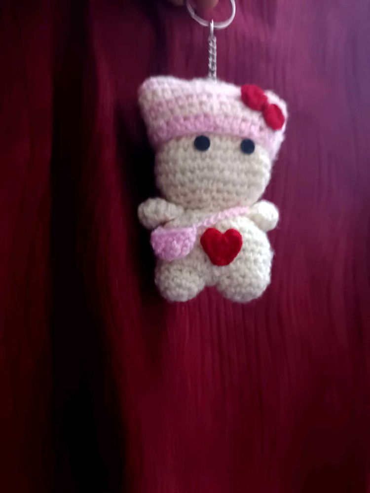 Crochet Kitty Keychain