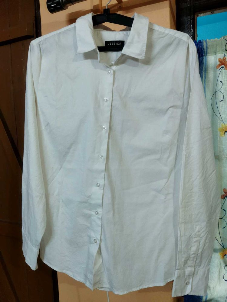Classic White Button-Up Shirt