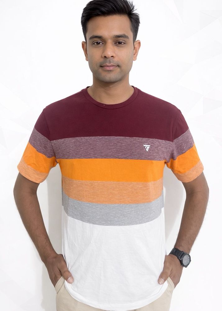 Men's Striped Colorblock T-Shirt