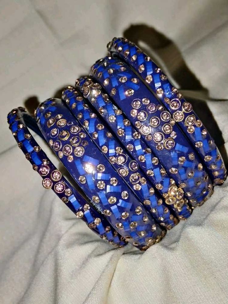 Blue &amp; Silver Bangle Set