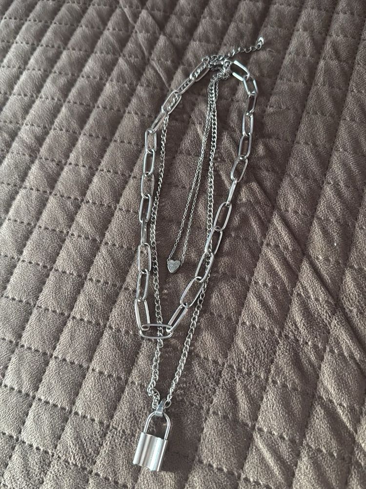 Layered Lock Necklace