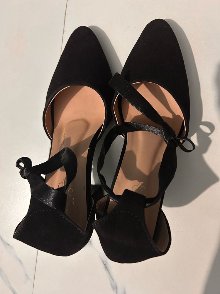 black velvet heels