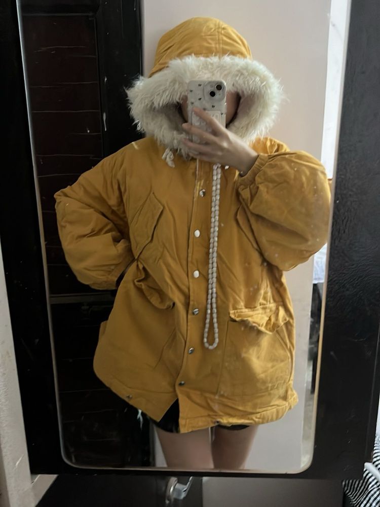 Cozy Yellow Hooded Jacket