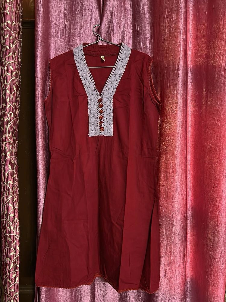 Vintage Maroon Tunic Top