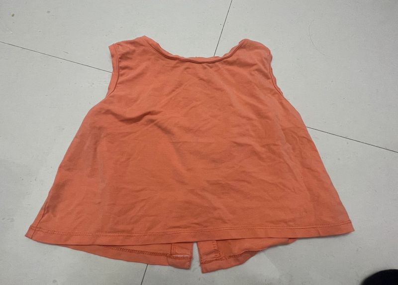 Orange Sleeveless Tunic Top