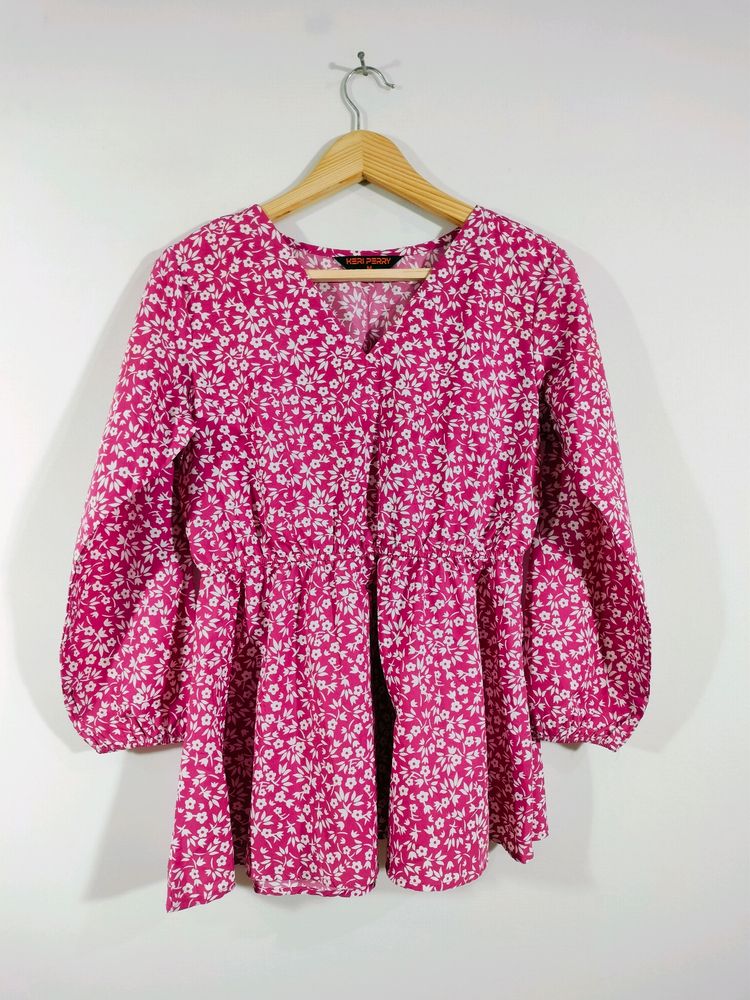 Peach Printed Casual Top (Woman's)