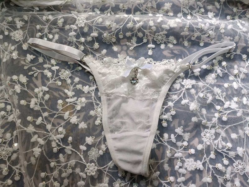 White Lace Thong