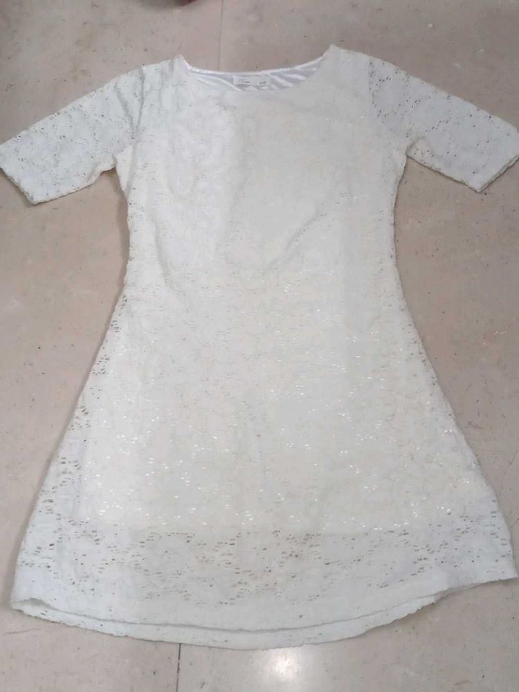 White Lace Mini Dress