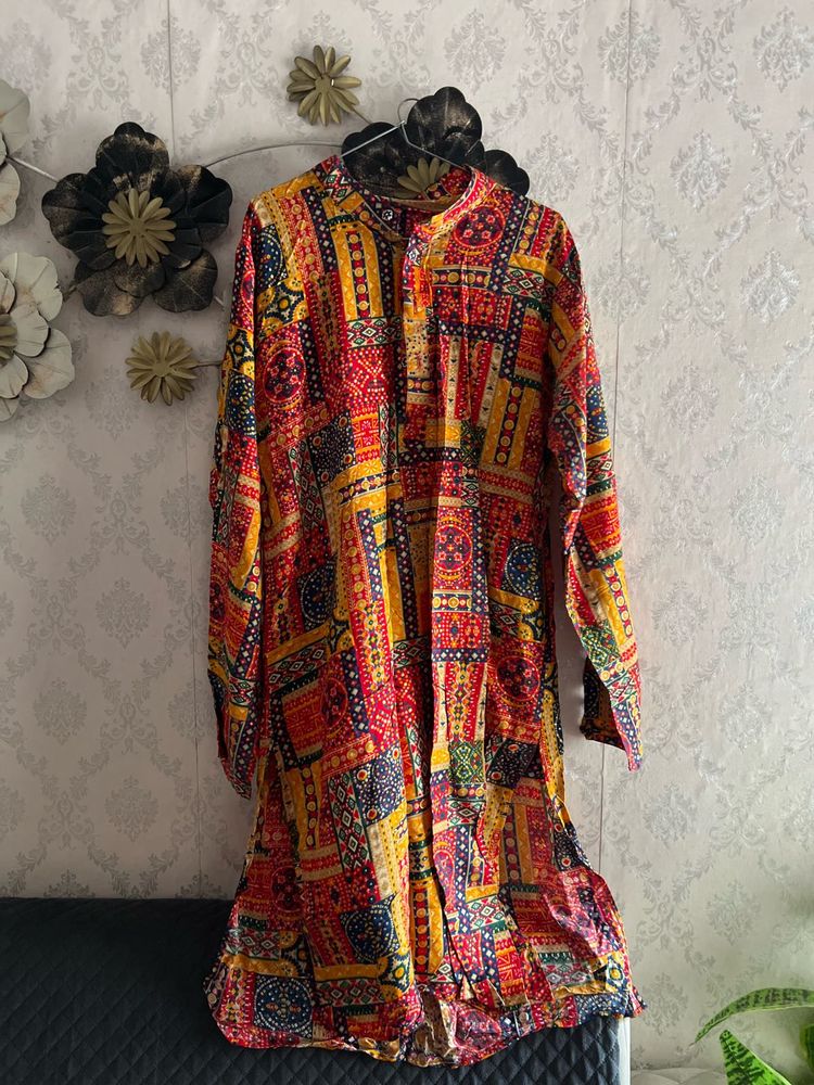 Navratri Vibrant Patchwork Print Kurta