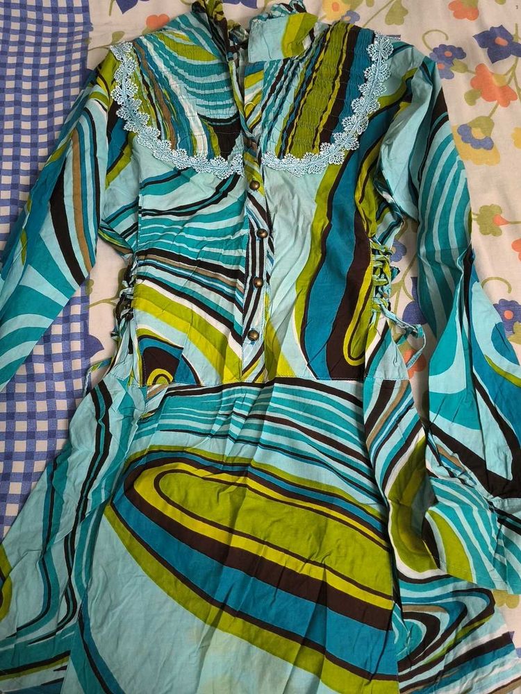Vibrant Abstract Print Kurta
