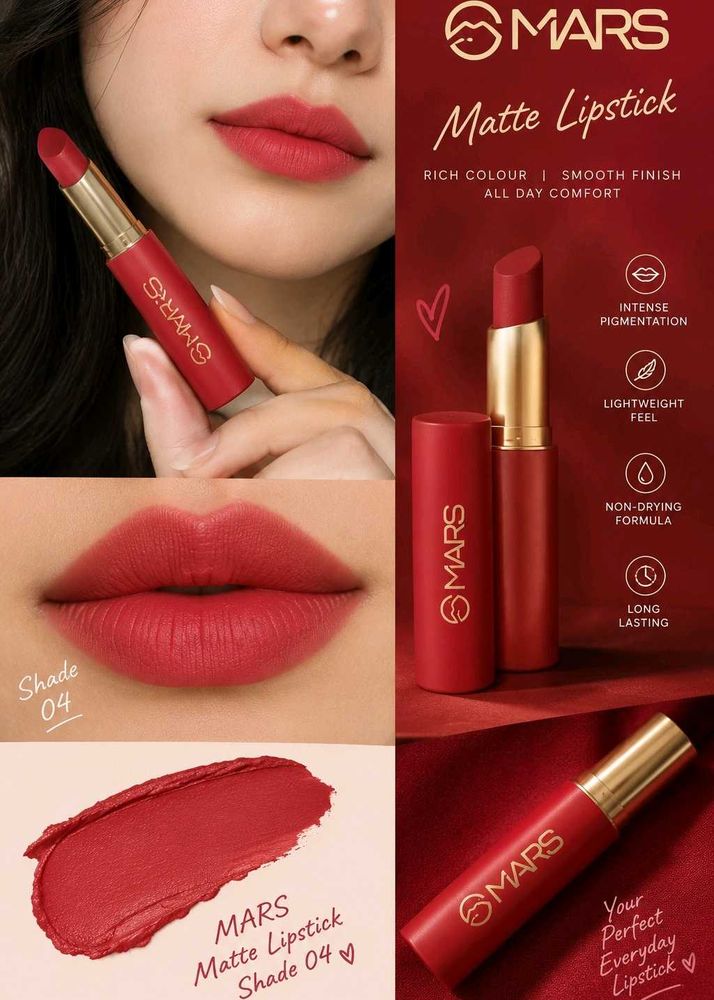 Mars  Matte Red Lipstick