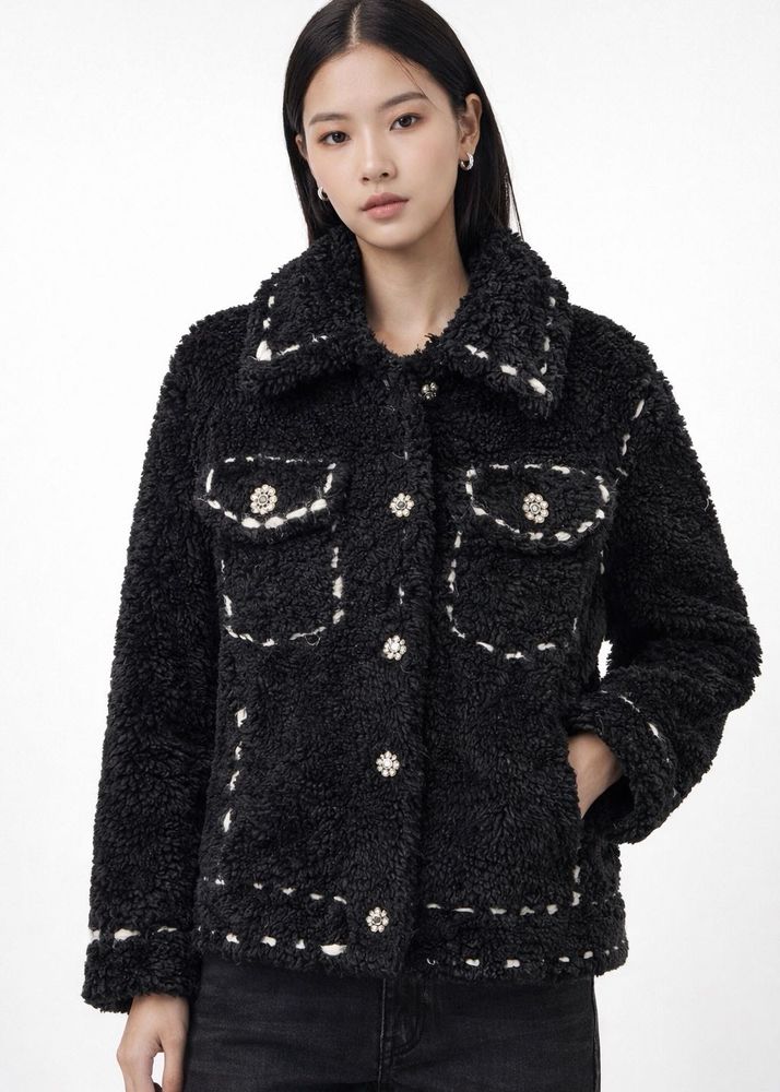 Chic Black Teddy Jacket