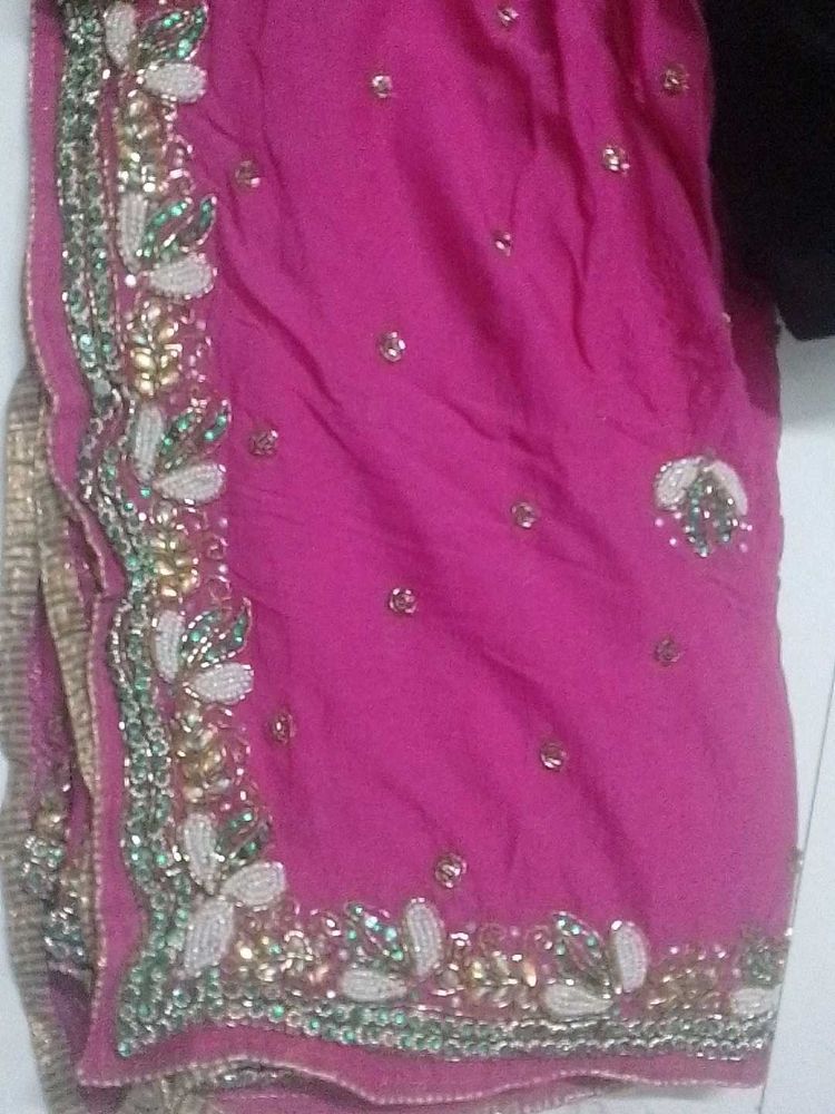 Beautiful Embroidered Pink dupatta
