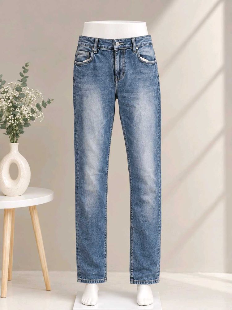 Classic Blue Wash Straight Leg Jeans