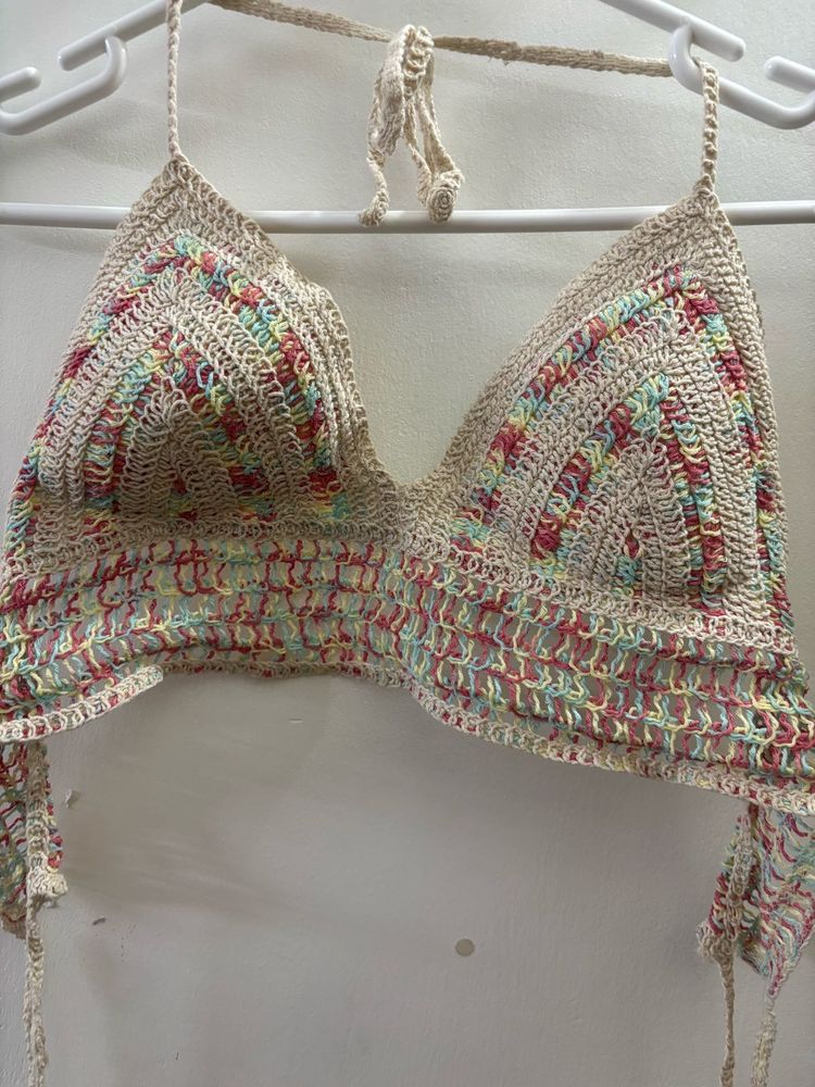 Crochet Halter Bikini Top