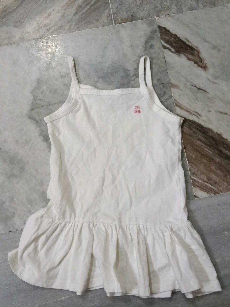 White Camisole Dress with Ruffles