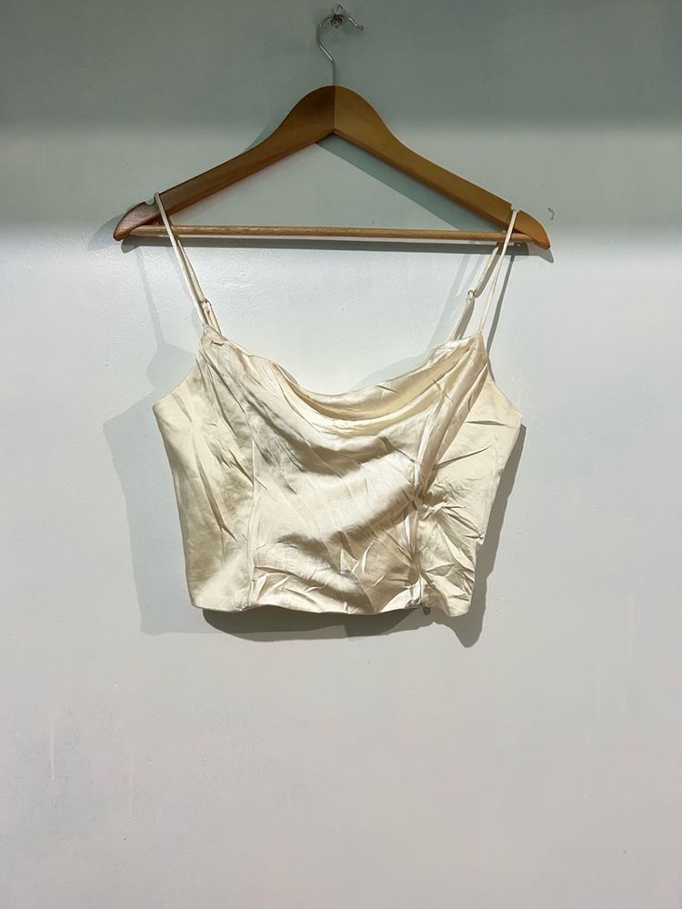 Silky Cowl Neck corset top
