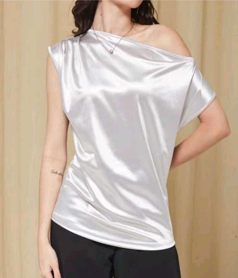 Shein Cute Asymmetric Neck Extended Sleeve Top